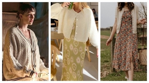 The cardigan makes you feel whimsical, yearning to run into a cottage in the woods. Cardigan complements flowy dresses well, (Pinterest) The cardigan makes you feel whimsical, yearning to run into a cottage in the woods. Cardigan complements flowy dresses well, (Pinterest)
