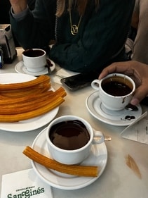 Spanish hot chocolate, also known as chocolate a la taza is a dip for churros. (Pinterest/@andreannaperez) Spanish hot chocolate, also known as chocolate a la taza is a dip for churros. (Pinterest/@andreannaperez)