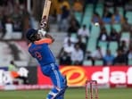 India's batsman Sanju Samson plays a high ball during the T20 International cricket match between South Africa and India. (AP/PTI)(AP11_08_2024_000360B) India's batsman Sanju Samson plays a high ball during the T20 International cricket match between South Africa and India. (AP/PTI)(AP11_08_2024_000360B)