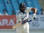 India's Rohit Sharma in action.