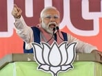 Prime Minister Narendra Modi addresses an election rally for the upcoming Maharashtra assembly elections in Akola district on Saturday, 