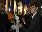 Italy's tennis player Jannik Sinner attends the ATP Finals blue carpet event.
