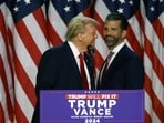 In a controversial Instagram post, Donald Trump Jr. joked about domestic violence while celebrating his father's election victories over Clinton and Harris. 
