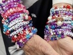 White women are wearing blue bracelets to show support for Kamala Harris White women are wearing blue bracelets to show support for Kamala Harris