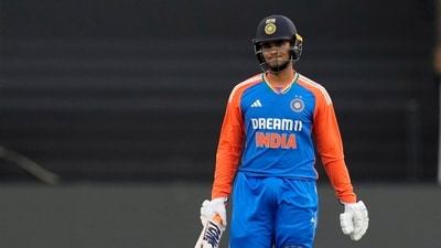 India's batsman Abhishek Sharma dismissed for just 7 in the first T20I against South Africa. (AP) India's batsman Abhishek Sharma dismissed for just 7 in the first T20I against South Africa. (AP)