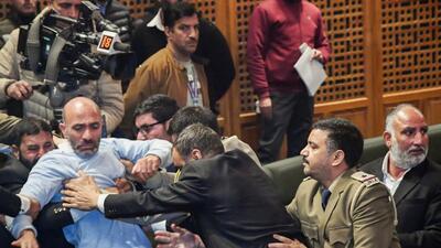 Awami Ittehad Party MLA Khurshid Ahmad Sheikh was among the MLAs marshalled out of the assembly after a ruckus broke out on the final day. (ANI) Awami Ittehad Party MLA Khurshid Ahmad Sheikh was among the MLAs marshalled out of the assembly after a ruckus broke out on the final day. (ANI)