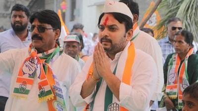 Congress leader and MLA Vishwajeet Kadam has been campaigning for Prithviraj Patil. (HT PHOTO) Congress leader and MLA Vishwajeet Kadam has been campaigning for Prithviraj Patil. (HT PHOTO)