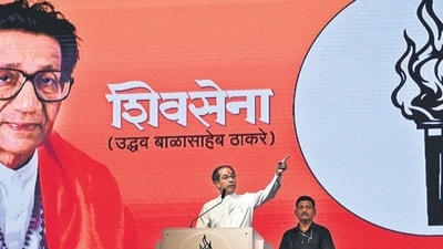 Shiv Sena (UBT), led by Bal Thackeray’s son Uddhav, is struggling to retain its clout in this constituency. (Photo by Raju Shinde/HT Photo) (Hindustan Times) Shiv Sena (UBT), led by Bal Thackeray’s son Uddhav, is struggling to retain its clout in this constituency. (Photo by Raju Shinde/HT Photo) (Hindustan Times)