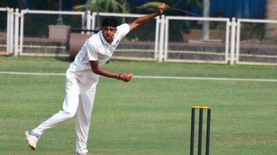 Mumbai’s Himanshu Singh in action during Ranji Trophy. (Prakash Parsekar/HT) Mumbai’s Himanshu Singh in action during Ranji Trophy. (Prakash Parsekar/HT)