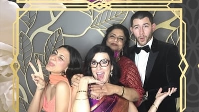 Several pictures from the wedding with Nick Jonas and Madhu Chopra in attendance have surfaced on social media. Several pictures from the wedding with Nick Jonas and Madhu Chopra in attendance have surfaced on social media.