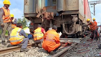 Officials said the reason for derailment can be ascertained only after an inquiry which has been ordered, (PTI) Officials said the reason for derailment can be ascertained only after an inquiry which has been ordered, (PTI)