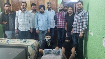 Punjab Police arrested two key shooters, members of the Arsh Dalla gang, from Kharar on Saturday, a month after Gurpreet Singh, alias Bhodi, a Kotkapura-based Sikh activist, was shot dead by four assailants at Hari Nau village in Faridkot district. Punjab Police arrested two key shooters, members of the Arsh Dalla gang, from Kharar on Saturday, a month after Gurpreet Singh, alias Bhodi, a Kotkapura-based Sikh activist, was shot dead by four assailants at Hari Nau village in Faridkot district.