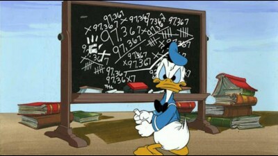 The math is never easy: A still from the 1959 Disney film, Donald in Mathmagic Land. The math is never easy: A still from the 1959 Disney film, Donald in Mathmagic Land.