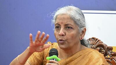 Union finance minister Nirmala Sitharaman in Bengaluru on Saturday. (PTI)