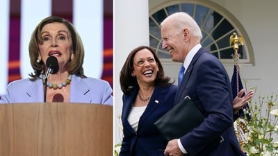 Nancy Pelosi blames Joe Biden for Kamala Harris' loss on Tuesday (Photo by SAUL LOEB / AFP, AP Photo/Evan Vucci) Nancy Pelosi blames Joe Biden for Kamala Harris' loss on Tuesday (Photo by SAUL LOEB / AFP, AP Photo/Evan Vucci)