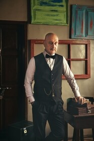 The actor looks sharp in a striped vest and pants paired with a white shirt and bow tie from Pawan Sachdeva. The ensemble is further elevated with the addition of a classic pocket watch (Photo: Priyankk Nandwana) The actor looks sharp in a striped vest and pants paired with a white shirt and bow tie from Pawan Sachdeva. The ensemble is further elevated with the addition of a classic pocket watch (Photo: Priyankk Nandwana)