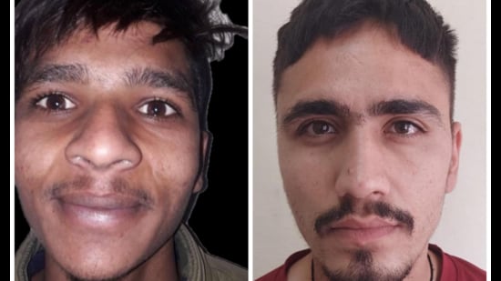 The arrested accused Anmolpreet Singh, 23, and (right) Navjot Singh, 26, both residents of Barnala. (HT Photo)