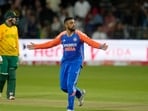 India's Varun Chakravarthy, center, celebrates the dismissal of South Africa's Heinrich Klaasen,. AP/PTI(AP11_10_2024_000336A) India's Varun Chakravarthy, center, celebrates the dismissal of South Africa's Heinrich Klaasen,. AP/PTI(AP11_10_2024_000336A)