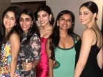 Ananya Panday poses with the bride-to-be, her cousin Deeya Shroff, and the other bridesmaids. Ananya Panday poses with the bride-to-be, her cousin Deeya Shroff, and the other bridesmaids.