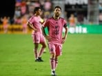 Inter Miami's Argentine forward #10 Lionel Messi reacts during the Major League Soccer (MLS) Eastern Conference semifinal second leg between Inter Miami CF and Atlanta United FC at Chase Stadium in Fort Lauderdale, Florida, on November 9, 2024 Inter Miami's Argentine forward #10 Lionel Messi reacts during the Major League Soccer (MLS) Eastern Conference semifinal second leg between Inter Miami CF and Atlanta United FC at Chase Stadium in Fort Lauderdale, Florida, on November 9, 2024