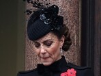 Britain's Catherine, Princess of Wales, pays respects as she stands from the balcony during the National Service of Remembrance at The Cenotaph in London, Britain, November 10, 2024. Chris Jackson/Pool via REUTERS