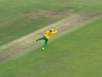 David Miller takes a sensational catch in the second T20I vs India. David Miller takes a sensational catch in the second T20I vs India.