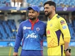MS Dhoni and Rishabh Pant pose for a photograph. MS Dhoni and Rishabh Pant pose for a photograph.