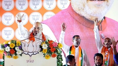 Amit Shah released BJP's poll manifesto today for the upcoming Maharashtra elections. Amit Shah released BJP's poll manifesto today for the upcoming Maharashtra elections.