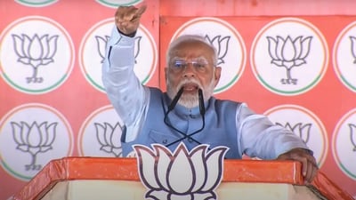 Prime Minister Narendra Modi addresses a public meeting ahead of Jharkhand Assembly elections, in Bokaro district, Jharkhand. (PTI)