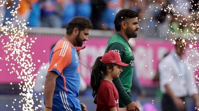 Babar Azam and Rohit Sharma walk out before the match. AP/PTI(PTI06_09_2024_000316B) (PTI) Babar Azam and Rohit Sharma walk out before the match. AP/PTI(PTI06_09_2024_000316B) (PTI)