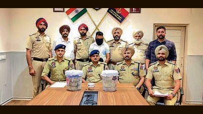The accused in the custody of the police in Ludhiana on Sunday. (HT Photo) The accused in the custody of the police in Ludhiana on Sunday. (HT Photo)