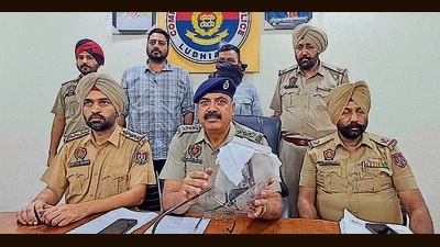 The accused in the custody of the police in Ludhiana on Sunday. (HT Photo)