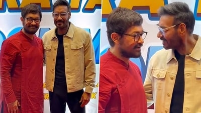 Aamir Khan and Ajay Devgn reunite at an event Aamir Khan and Ajay Devgn reunite at an event