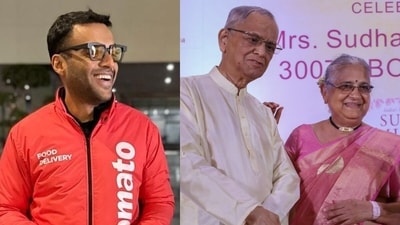 On The Kapil Sharma Show, Deepinder Goyal shared a fanboy moment with Narayana Murthy and Sudha Murty. On The Kapil Sharma Show, Deepinder Goyal shared a fanboy moment with Narayana Murthy and Sudha Murty.