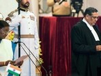 President Droupadi Murmu administers the oath of Office of the Chief Justice of India to Sanjiv Khanna. (ANI Photo)