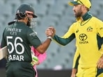 Australia's Glenn Maxwell (R) congratulates Pakistan's Babar Azam after their victory during the one-day international cricket match between Australia and Pakistan at the Adelaide Oval. Australia's Glenn Maxwell (R) congratulates Pakistan's Babar Azam after their victory during the one-day international cricket match between Australia and Pakistan at the Adelaide Oval.