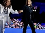 US Vice President Kamala Harris, and Oprah Winfrey, chief executive officer of Oprah Winfrey Network LLC, during a campaign event outside the Philadelphia Museum of Art in Philadelphia US Vice President Kamala Harris, and Oprah Winfrey, chief executive officer of Oprah Winfrey Network LLC, during a campaign event outside the Philadelphia Museum of Art in Philadelphia