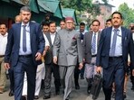 Jammu and Kashmir Chief Minister Omar Abdullah and Deputy CM Surinder Choudhary arrive for a visit to the Civil Secretariat in Jammu. (PTI) Jammu and Kashmir Chief Minister Omar Abdullah and Deputy CM Surinder Choudhary arrive for a visit to the Civil Secretariat in Jammu. (PTI)