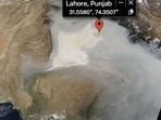 The satellite imagery showed a huge cloud of grey smog that blankets Pakistan’s Punjab. The satellite imagery showed a huge cloud of grey smog that blankets Pakistan’s Punjab.