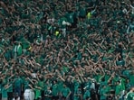 Saudi Arabia fans during a football match.