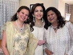 Nita Ambani wore a chikankari outfit during festivities with friends. (Instagram/ambani_update)