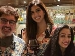 Esha Verma (R), with Rupali Ganguly and Ashwin K Verma, her father (L)