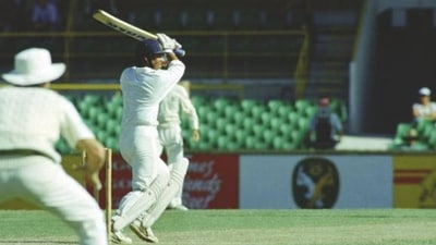 Sachin Tendulkar played some glorious square cuts during his century at the WACA, 1992. (The Hindu)