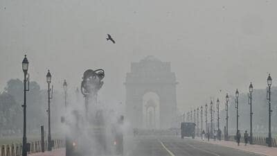 An anti-smog machines at Kartavya Path. (Vipin Kumar/HT Photo) An anti-smog machines at Kartavya Path. (Vipin Kumar/HT Photo)