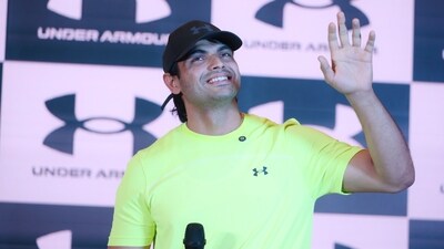 Olympic star Neeraj Chopra during his visit to Lucknow (Deepak Gupta/HT)