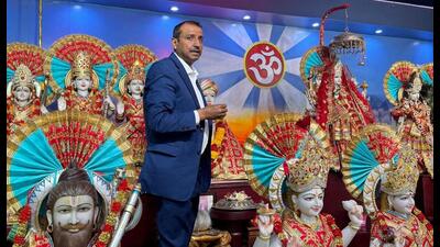 Jeff Lal at the Bharat Mata Mandir in Brampton, Greater Toronto Area, Canada. (Supplied photo)