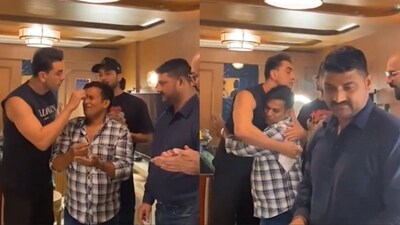 Ranbir Kapoor was part of a small party celebrating his spot boy's birthday. Ranbir Kapoor was part of a small party celebrating his spot boy's birthday.