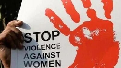 The woman was groped by a man while waiting in line at the cafe's security entrance. The woman was groped by a man while waiting in line at the cafe's security entrance.