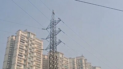 Man climbed electric tower in Noida, danced on top; rescued after 2 hours by officials. (X)