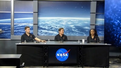 In this image from video provided by NASA, astronauts Matthew Dominick, Michael Barratt and Jeanette Epps participate in a news conference at the agency’s Johnson Space Center in Houston on Friday, Nov. 8, 2024. (AP) In this image from video provided by NASA, astronauts Matthew Dominick, Michael Barratt and Jeanette Epps participate in a news conference at the agency’s Johnson Space Center in Houston on Friday, Nov. 8, 2024. (AP)
